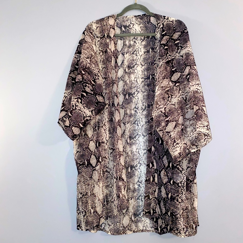 Sheer snakeskin cardigan